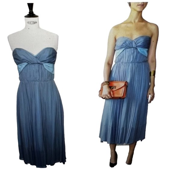 Chloe Dresses & Skirts - Vintage Chloe Phoebe Philo Spring 2005 Silk Chiffon Blue Dress Sz 40 US 8 or M
